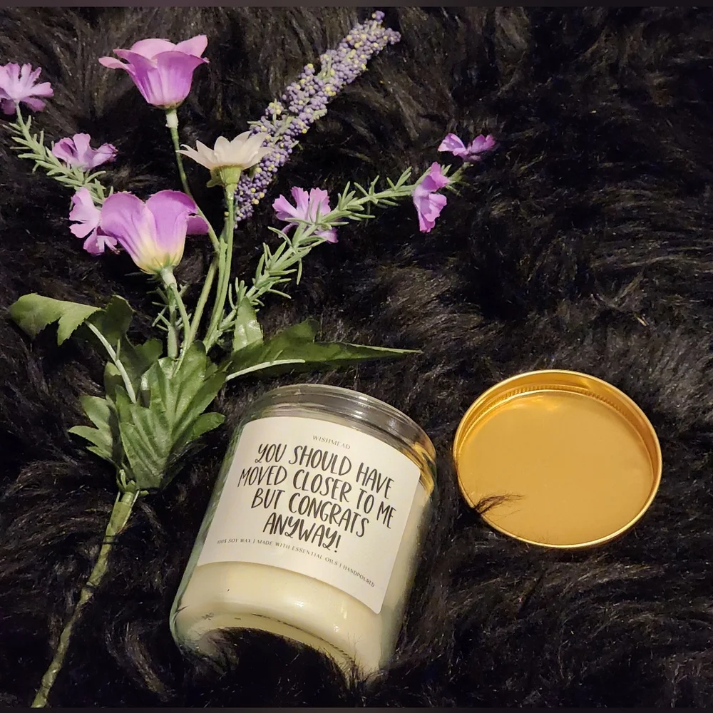NEW WishMead Fresh Lavender Candle-House Warming Gift Glass Jar Candle